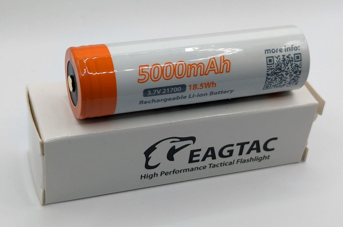 EAGTAC 21700 Lithium Akku, 5000mAh, protected, 15A